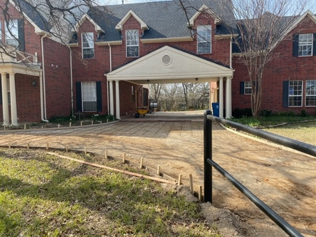 New driveway area being prepped for pouring